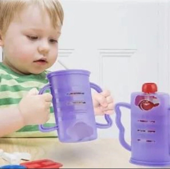 2 Piece Squeeze Proof Holder With Open Bottom For Food Pouches & Juice Box - Picture 14 of 15